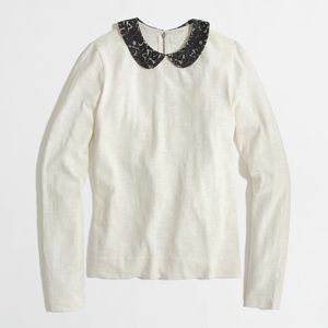J Crew Peter Pan Lace Collar Sweater